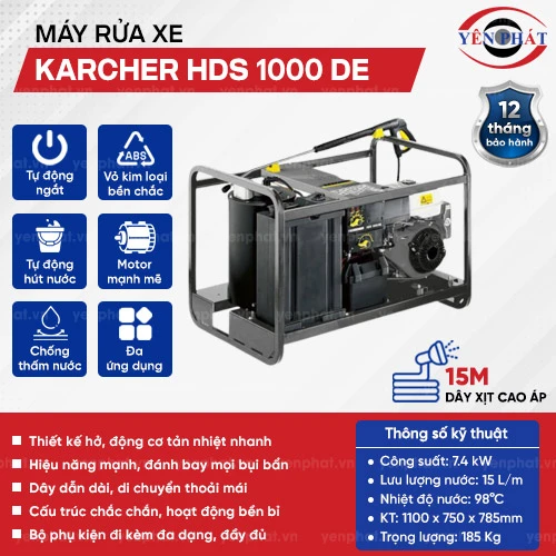 Máy phun rửa xe áp lực cao Karcher HDS 1000 De 2