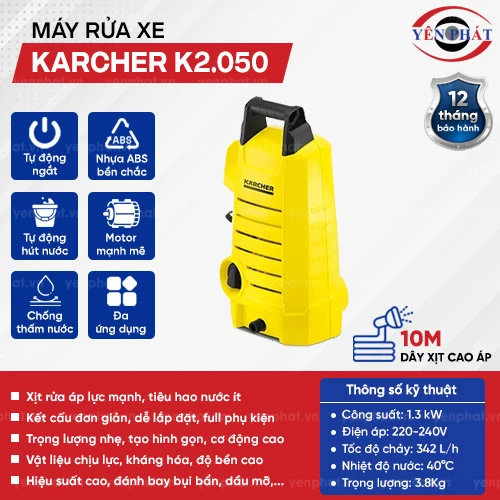 Máy bơm rửa xe áp lực cao Karcher K2.050 2