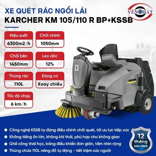 Xe quét rác ngồi lái Karcher KM 105/110 R Bp+KSSB 2