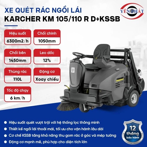 Xe quét rác ngồi lái Karcher KM 105/110 R D+KSSB 2