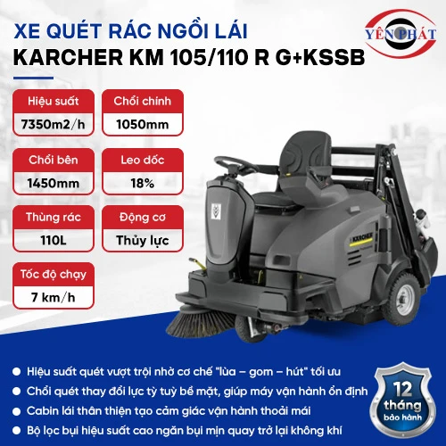 Xe quét rác ngồi lái Karcher KM 105/110 R G+KSSB 2