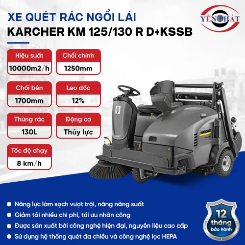 Xe quét rác đường ngồi lái Karcher KM 125/130 R D+KSSB 2