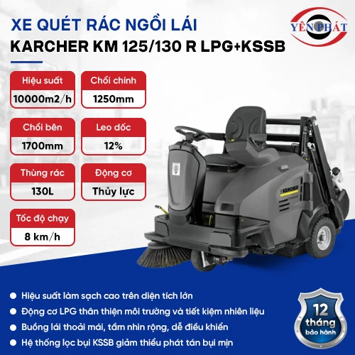 Xe quét rác đường ngồi lái Karcher KM 125/130 R Lpg+KSSB 2
