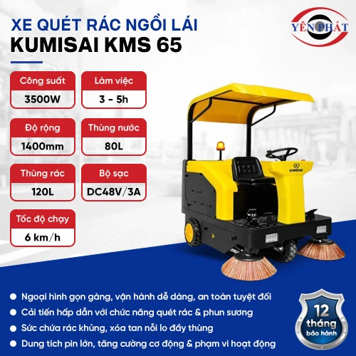 Xe quét rác ngồi lái công nghiệp Kumisai KMS 65 2