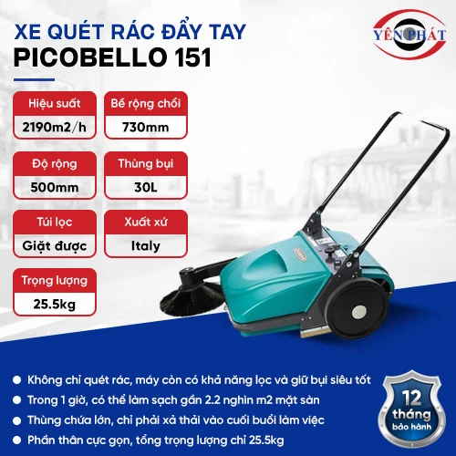 Xe quét rác đường đẩy tay Picobello 151 2