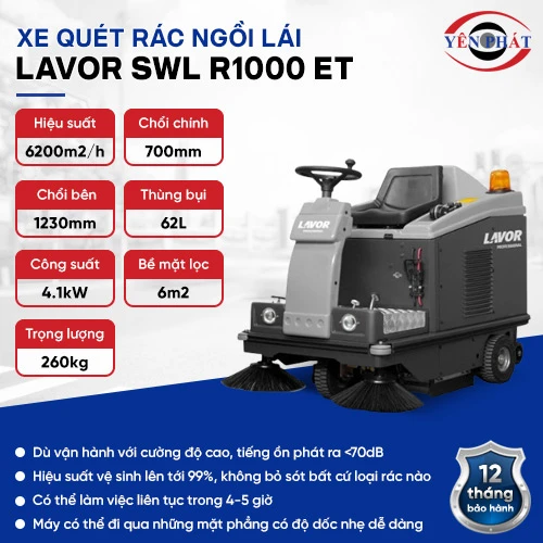 Xe quét rác công nghiệp Lavor SWL R1000 ET 2