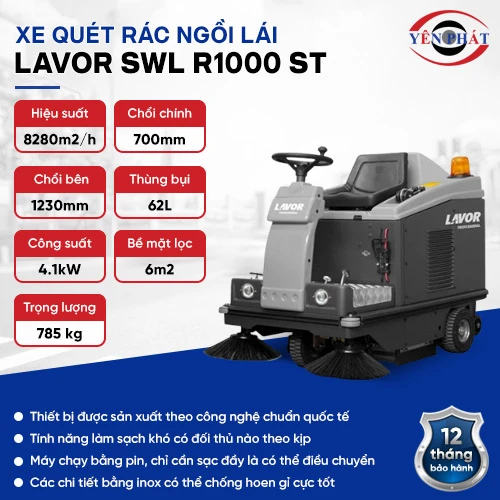 Xe quét rác công nghiệp Lavor SWL R1000 ST 2