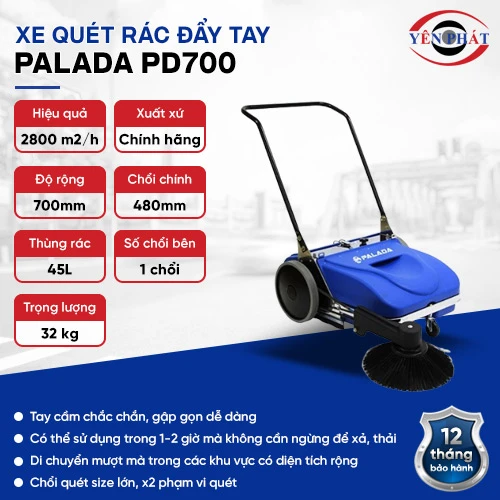Xe quét rác đường đẩy tay Palada PD700 2