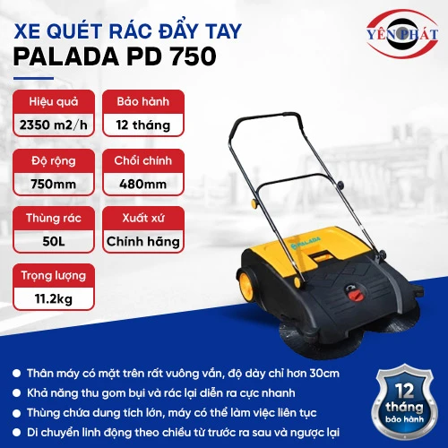 Xe quét rác đường đẩy tay Palada PD 750 2