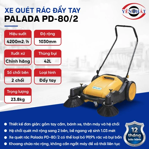Xe quét rác đẩy tay Palada PD-80/2 2