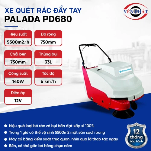 Xe quét rác đẩy tay Palada PD680 2