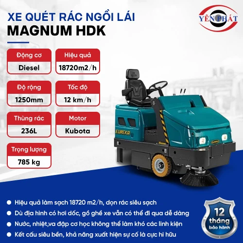 Xe quét rác đường ngồi lái công nghiệp MAGNUM HDK 2