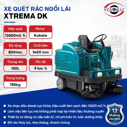 Xe quét rác đường công nghiệp ngồi lái XTREMA DK 2