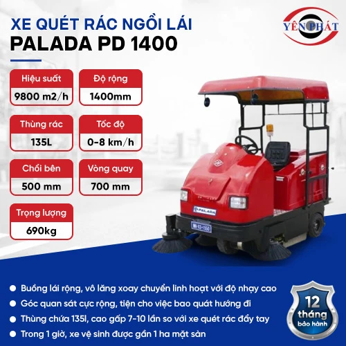 Xe quét rác Công Nghiệp Palada PD 1400 2