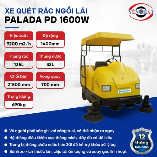Xe quét rác công nghiệp Palada PD 1600W 2