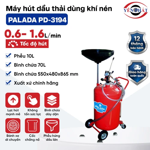Máy hút dầu thải dùng khí nén Palada PD-3194 2