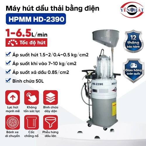 Máy hứng hút dầu thải bằng điện HPMM HD-2390 2