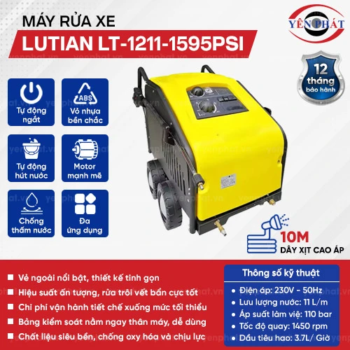 Máy rửa xe hơi nước nóng-lạnh LUTIAN LT-1211-1595PSI 2