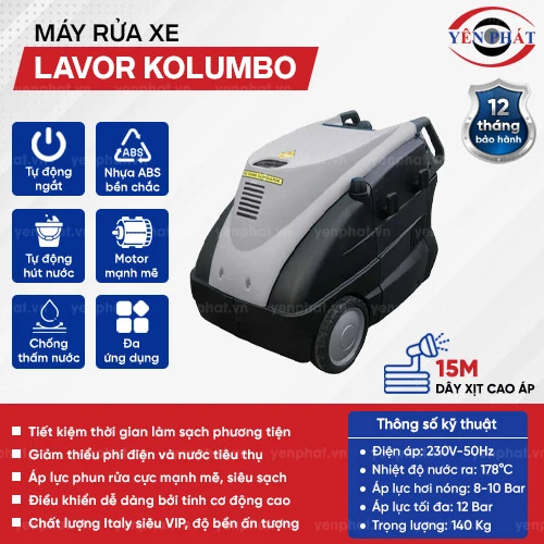 Máy phun rửa xe hơi nước nóng Lavor KOLUMBO 2