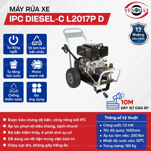 Máy rửa xe nước lạnh IPC DIESEL-C L2017P D (ELECTRIC STARTER) 2