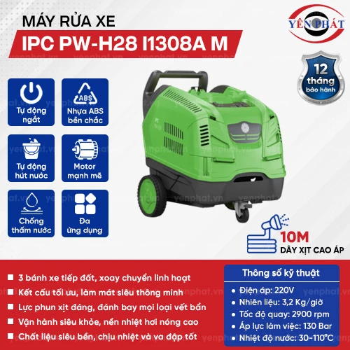 Máy rửa xe nước nóng IPC PW-H28 I1308A M (3 bánh) 2