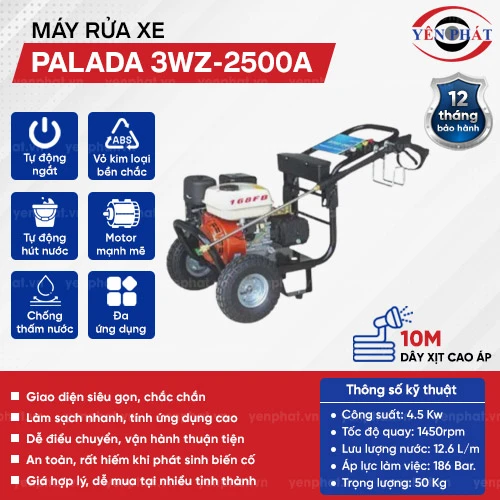 Máy rửa xe ô tô cao áp Palada 3WZ-2500A 2