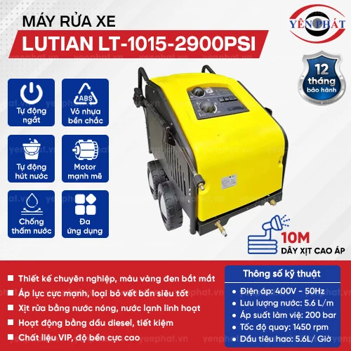 Máy rửa xe ô tô hơi nước nóng - lạnh LUTIAN LT-1015-2900PSI 2