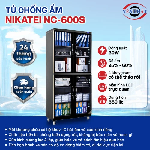 Tủ chống ẩm công nghiệp Nikatei NC-600S 2