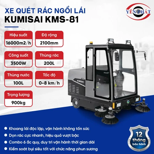 Xe quét rác đường công nghiệp Kumisai KMS-81 2