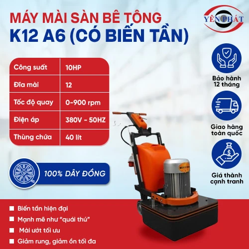 Máy mài sàn bê tông K12 A6 (có biến tần) 2