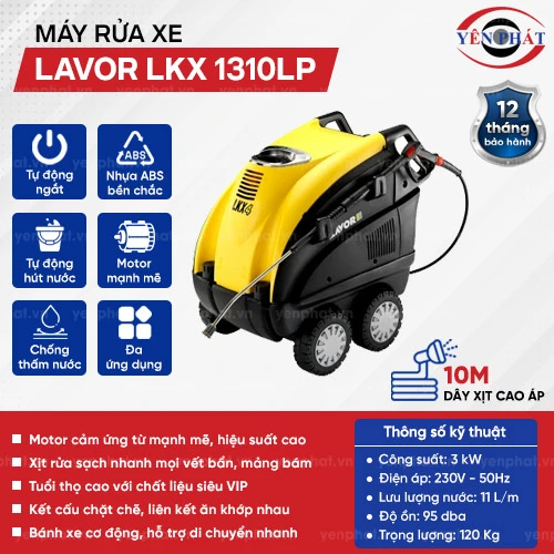 Máy xịt rửa xe cao áp nước nóng Lavor LKX 1310LP chuyên nghiệp 2