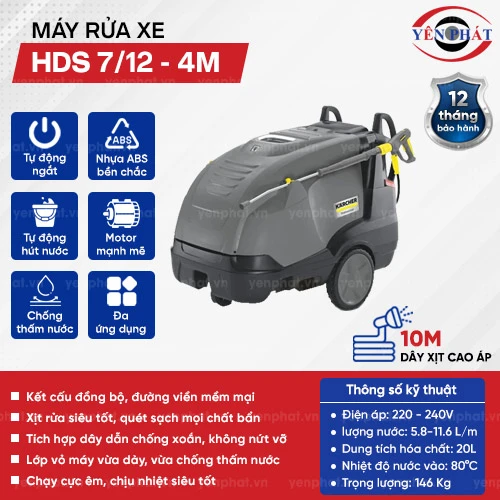 Máy phun rửa xe áp lực nước nóng HDS 7/12 - 4M 2
