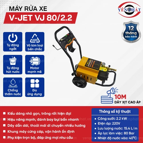 Máy rửa xe chuyên dụng V-JET VJ 80/2.2 2