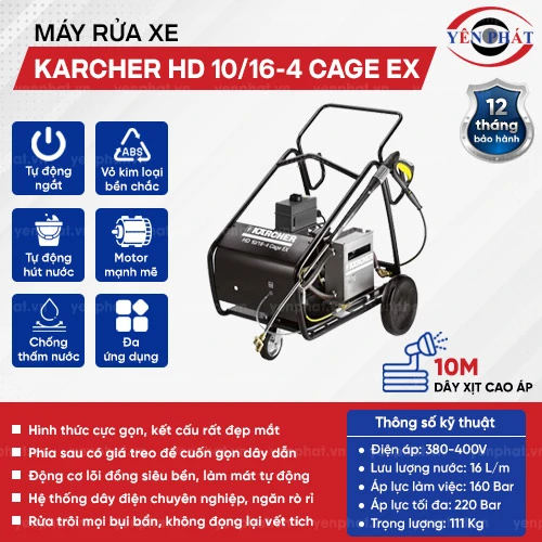 Máy rửa xe chuyên nghiệp Karcher HD 10/16-4 CAGE Ex 2