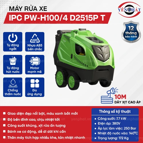 Máy rửa xe nước nóng IPC PW-H100/4 D2515P T (4 bánh) 2