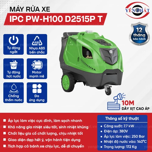 Máy rửa xe nước nóng IPC PW-H100 D2515P T (3 bánh) 2
