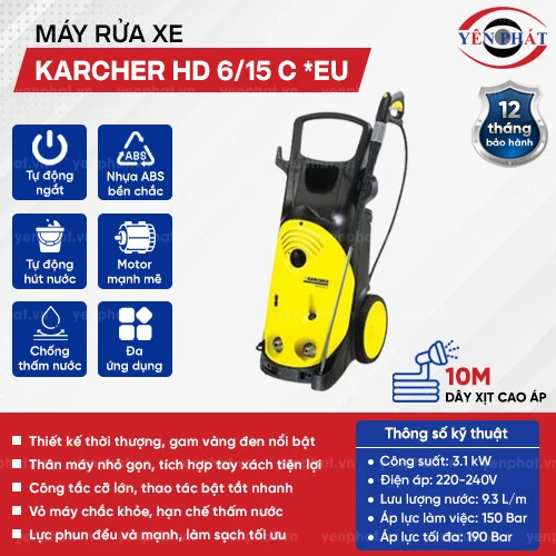 Máy phun rửa xe ô tô áp lực cao Karcher HD 6/15 C *EU 2