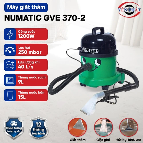 Máy phun hút giặt thảm Numatic GVE 370-2 2