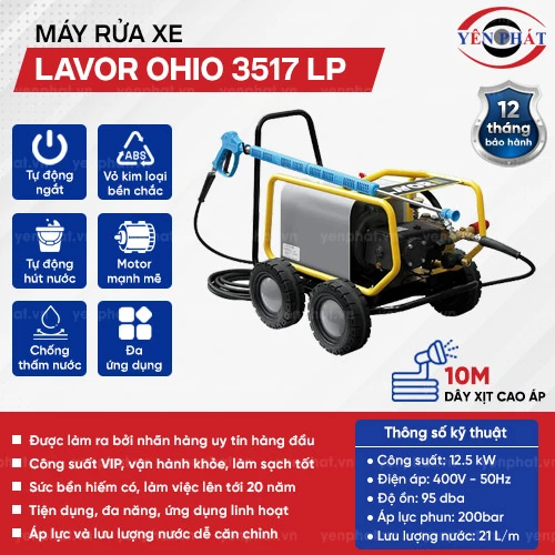 Máy xịt rửa xe hơi áp lực cao Lavor Ohio 3517 LP 2