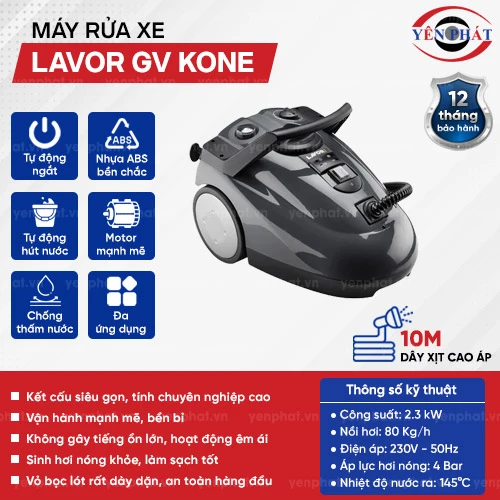 Máy rửa xe hơi nước nóng chính hãng Lavor GV Kone 2