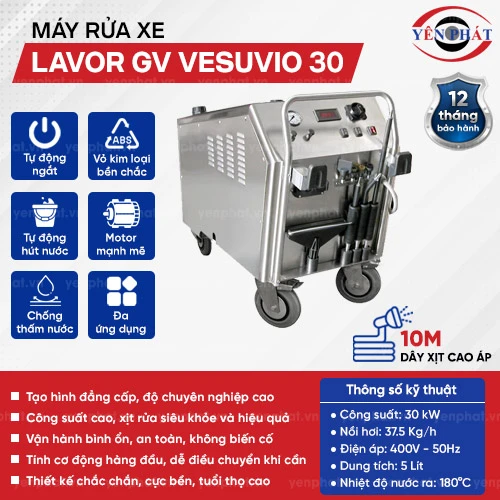Máy rửa xe hơi nước nóng chính hãng Lavor GV vesuvio 30 2