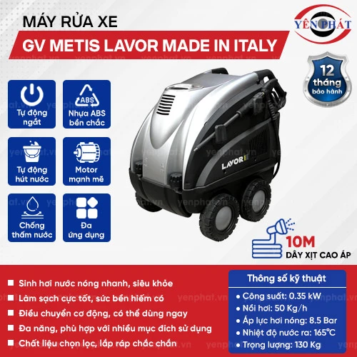 Máy rửa xe hơi nước nóng GV Metis Lavor Made in Italy 2