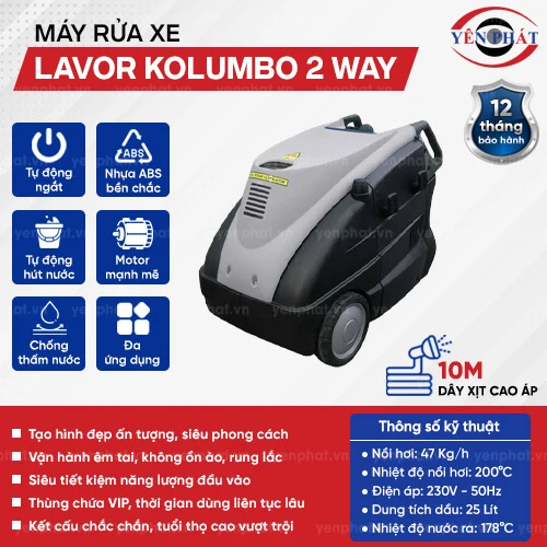 Máy bơm rửa xe hơi nước nóng Lavor Kolumbo 2 way 2