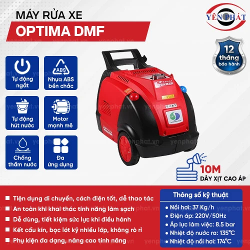 Máy rửa xe hơi nước nóng nhập khẩu Optima DMF 2