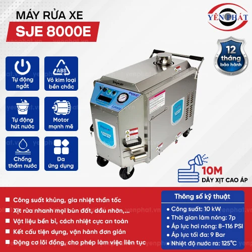 Máy bơm rửa xe hơi nước nóng SJE 8000E 2