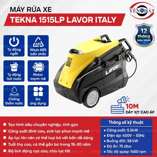 Máy rửa xe nước nóng cao áp Tekna 1515LP Lavor Italy 2