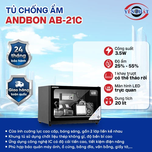 Tủ chống ẩm chính hãng Andbon AB-21C 2
