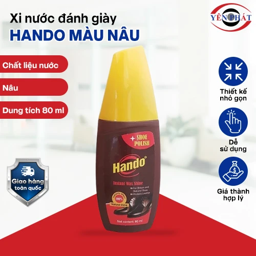 Xi nước đánh giày màu nâu Hando 80ml 2