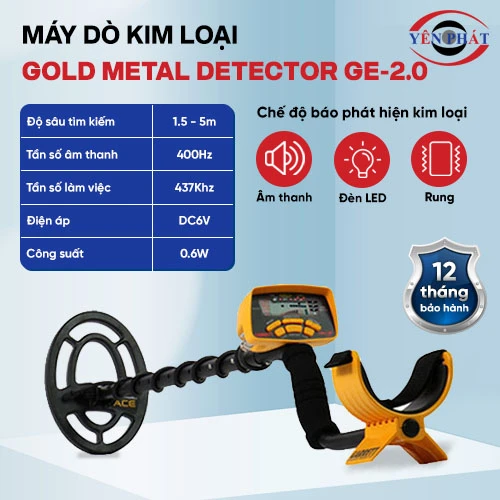 Máy dò kim loại dưới lòng đất Gold Metal Detector GE-2.0 2