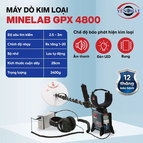 Máy dò vàng bạc đồng và kim loại GPX 4800 2